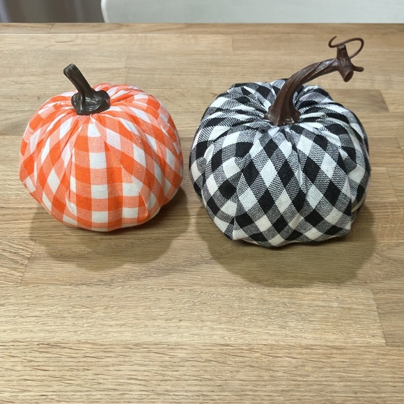 2 set fall a orange and black&white pumpkins buffalo chic style - Picture 2 of 9